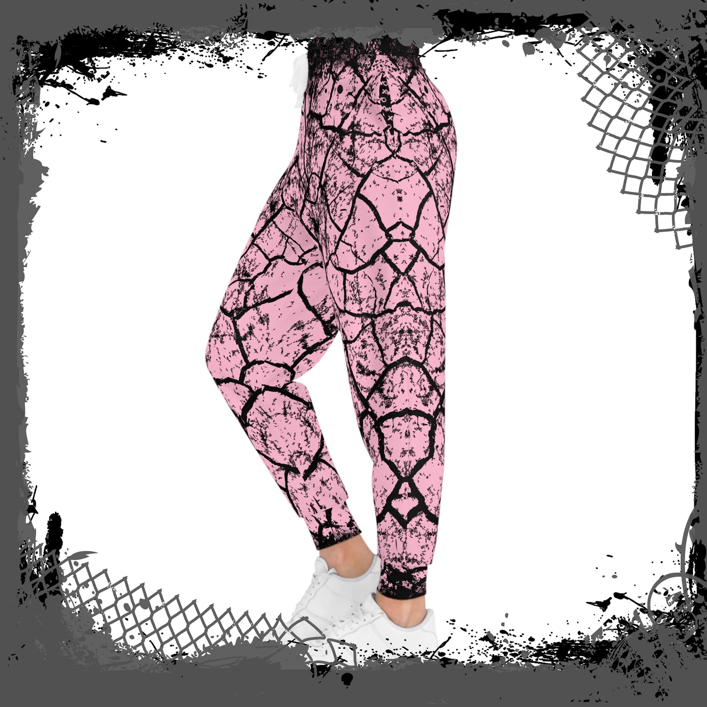 PNK/BLK Unisex "Cracked" Joggers