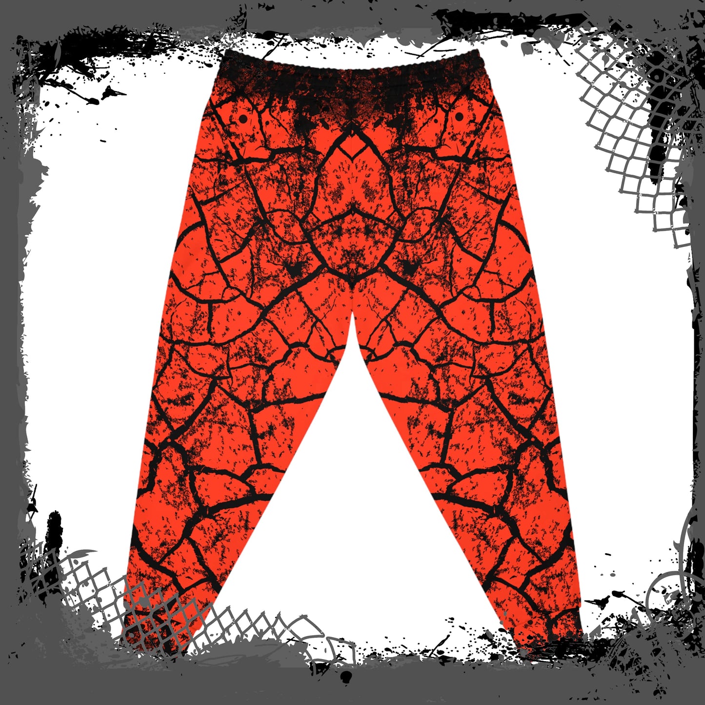 RED/BLK Unisex "Cracked" Joggers