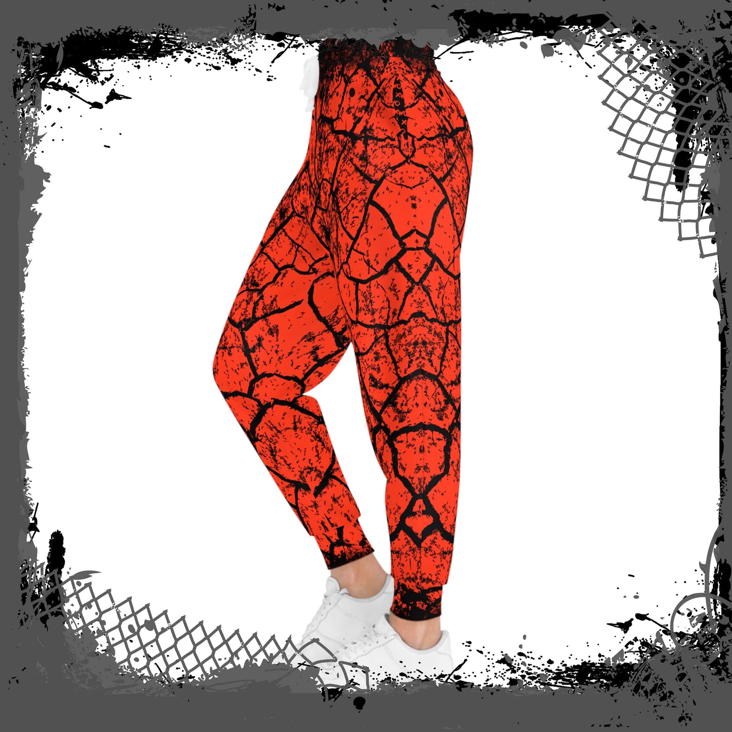 RED/BLK Unisex "Cracked" Joggers