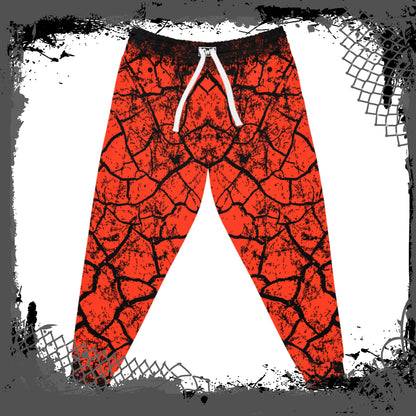 RED/BLK Unisex "Cracked" Joggers