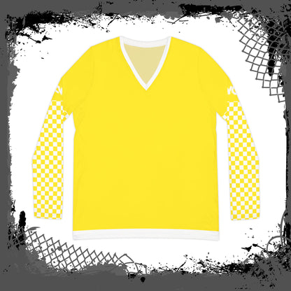 White Lines "Yellow Ghetto" Women's Long Sleeve V-neck