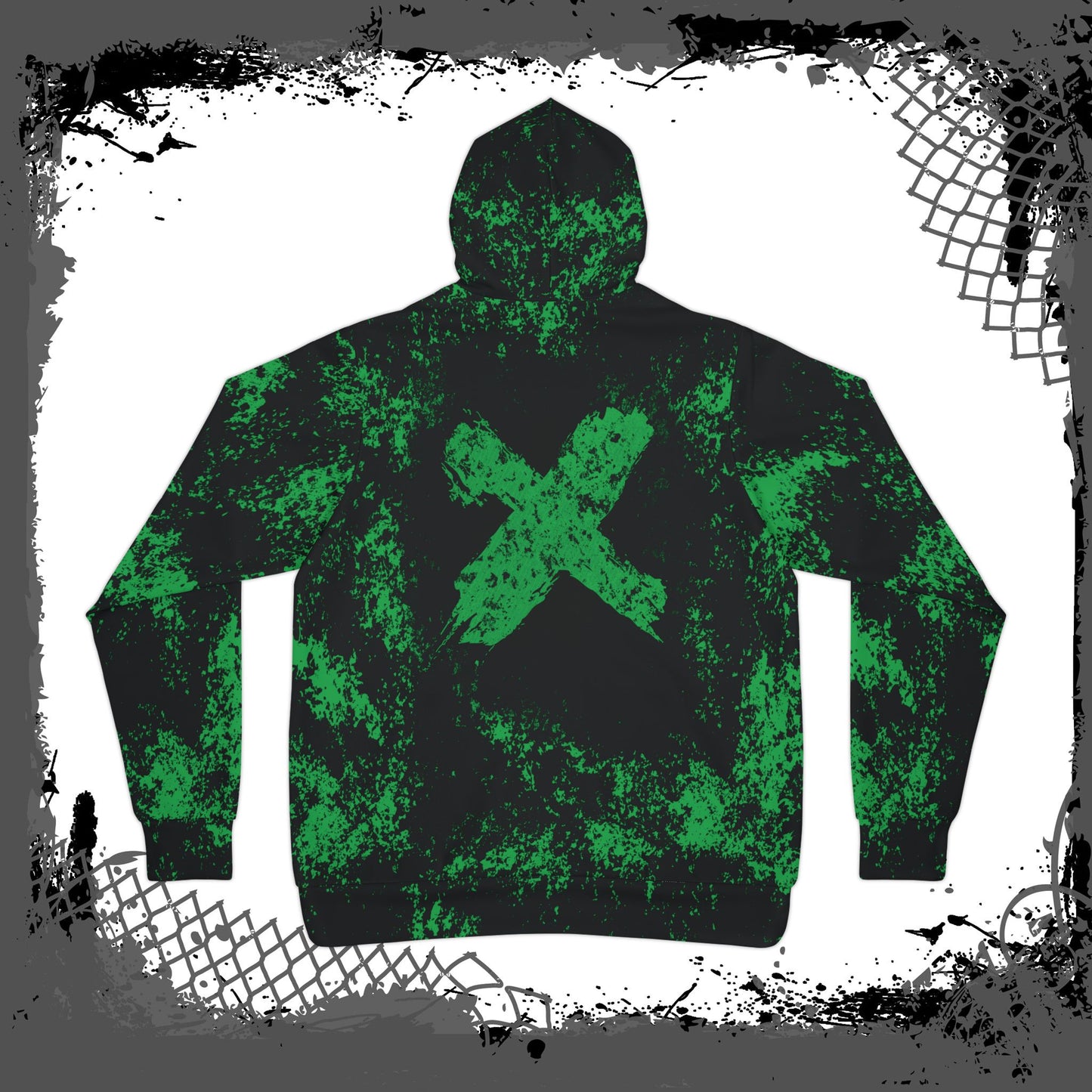 GRN/BLK Unisex "Crossed" Hoodie