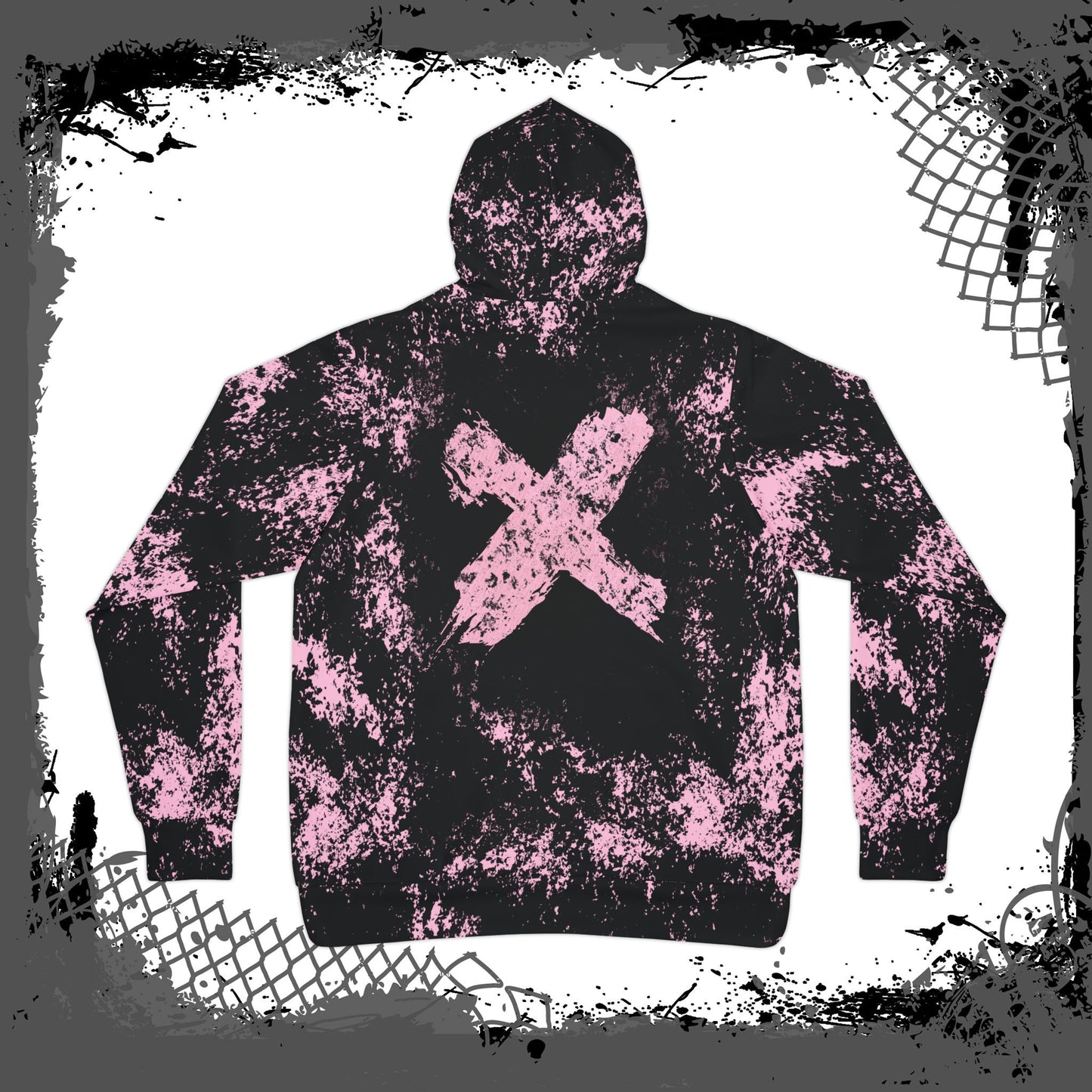PNK/BLK Unisex "Crossed" Hoodie