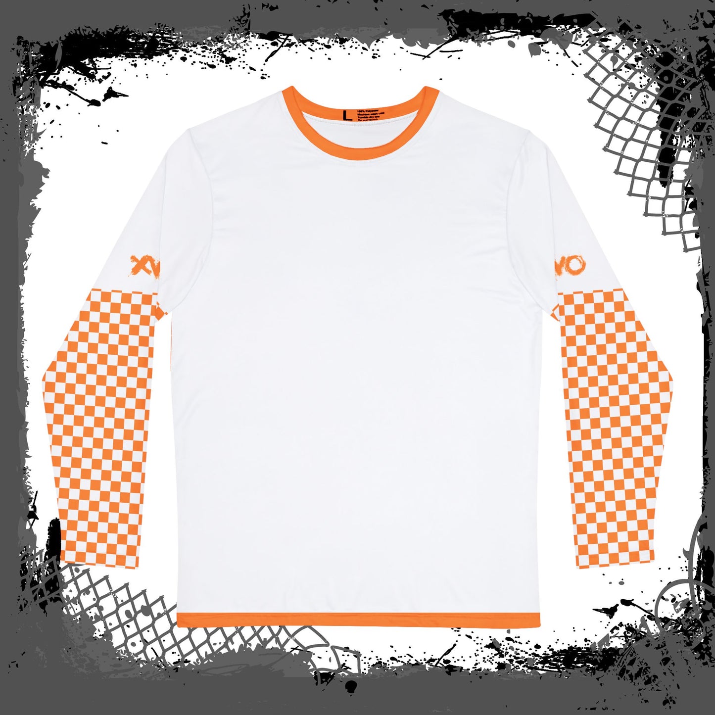 White "Orange Lozenge" Men's Long Sleeve