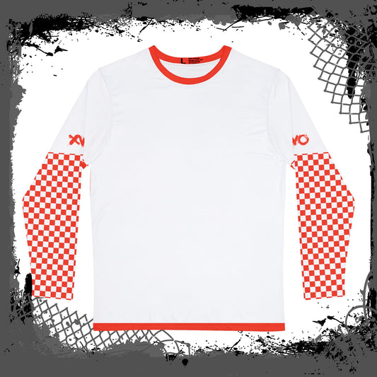 White "Red Dread" Men's Long Sleeve Shirt