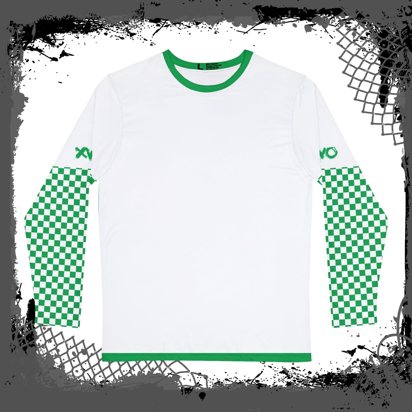 White "Green Fiend" Men's Long Sleeve Shirt