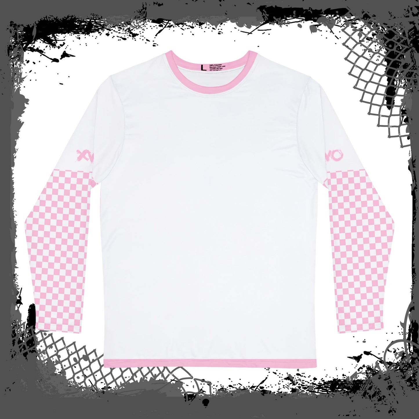 White "Pink Fink" Men's Long Sleeve Shirt