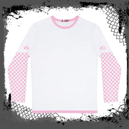 White "Pink Fink" Men's Long Sleeve Shirt