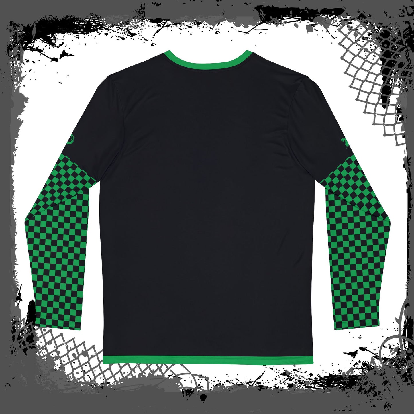 Black "Green Fiend" Men's Long Sleeve Shirt